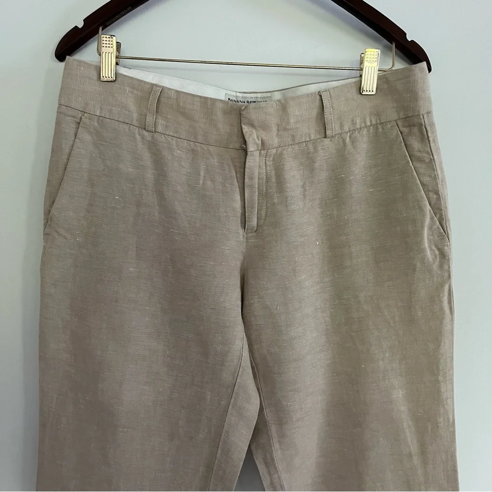 Banana Republic Straight Leg‎ Mid Rise Linen blend Trousers Size 8